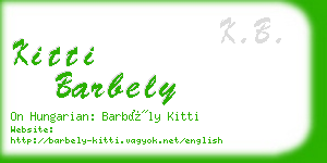 kitti barbely business card